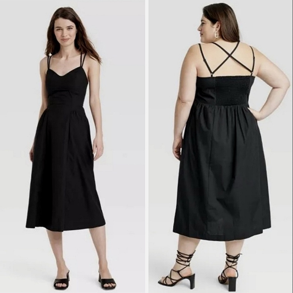 A New Day Black Sleeveless Spaghetti Strap Sundress